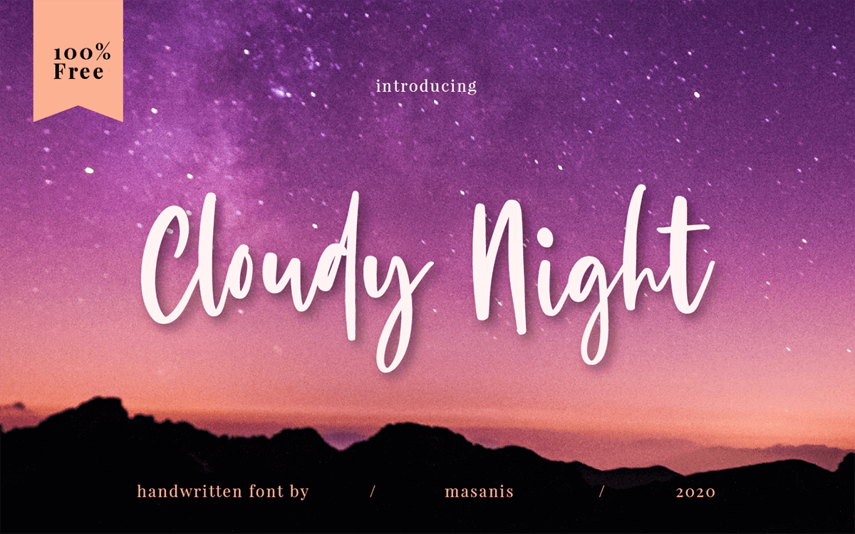 Freebies Graphics: Cloudy Night Handlettering Font Free Download