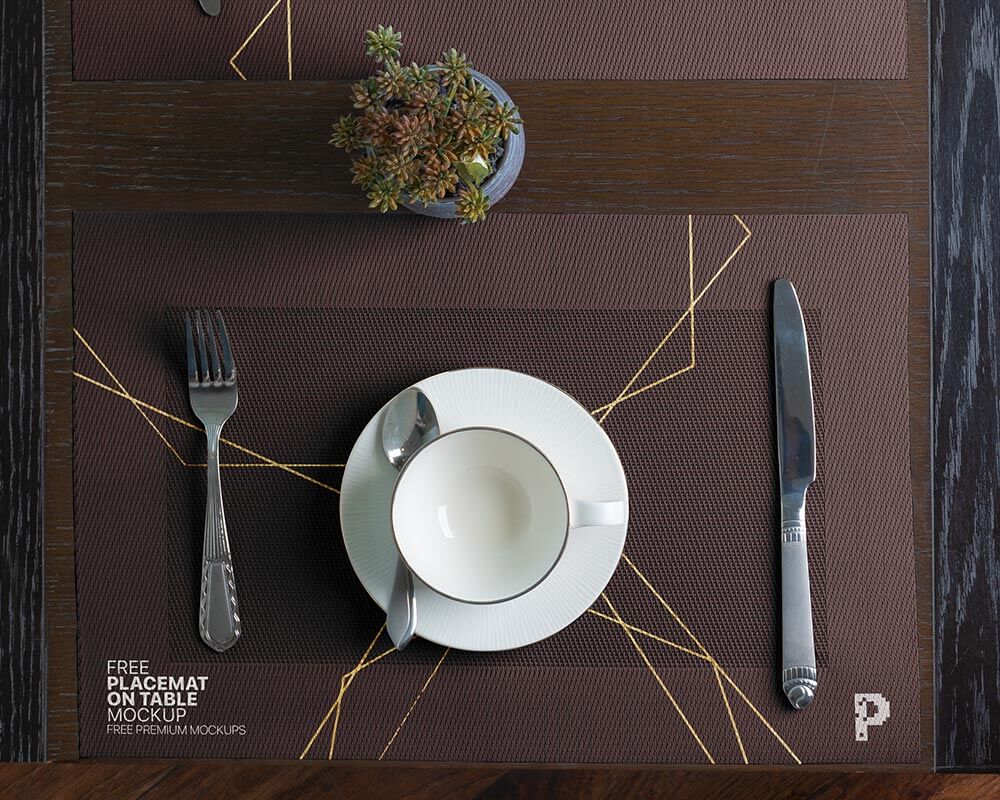 Freebies Mockups: Placemat on Table [PSD] Free Download
