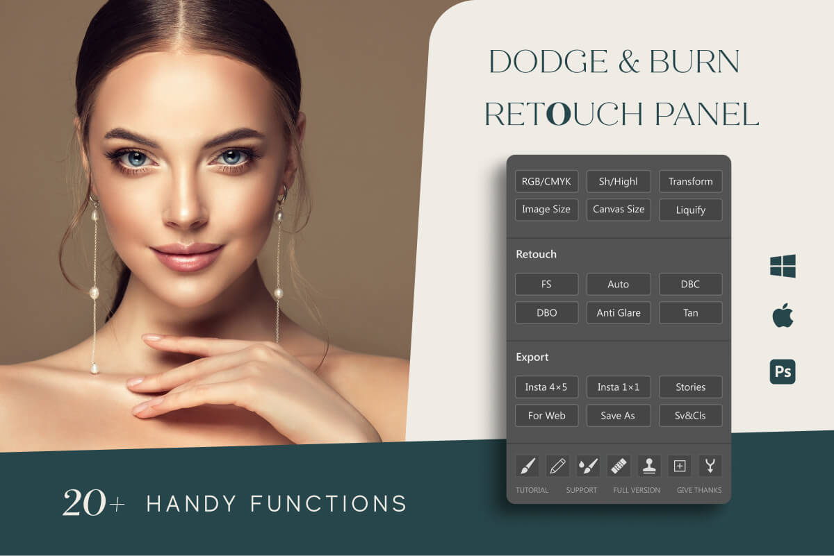 Freebies Add-Ons: Dodge And Burn Retouch Panel Free Download