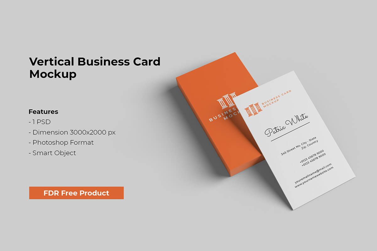 Freebies Mockups: Stack Vertical Business Card Mockup Free Download