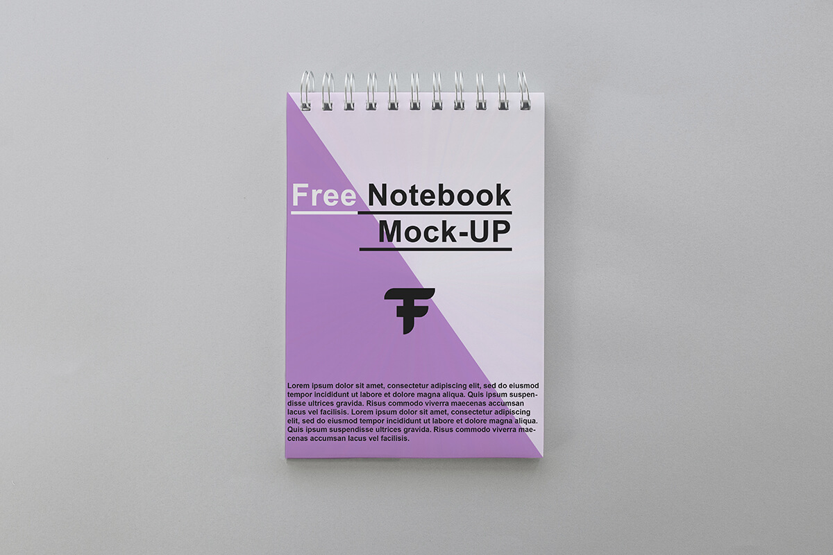 Freebies Mockups: Top-Bound Notebook Mockup Free Download