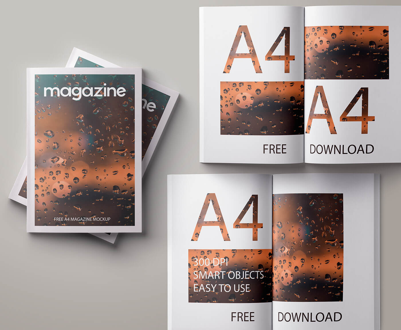Freebies Mockups: Stylish A4 Magazine Mockup Free Download