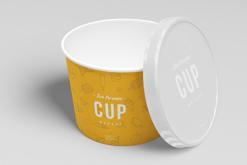 Freebies Mockups: 3oz Ice Cream Cup Mockup Set Free Download