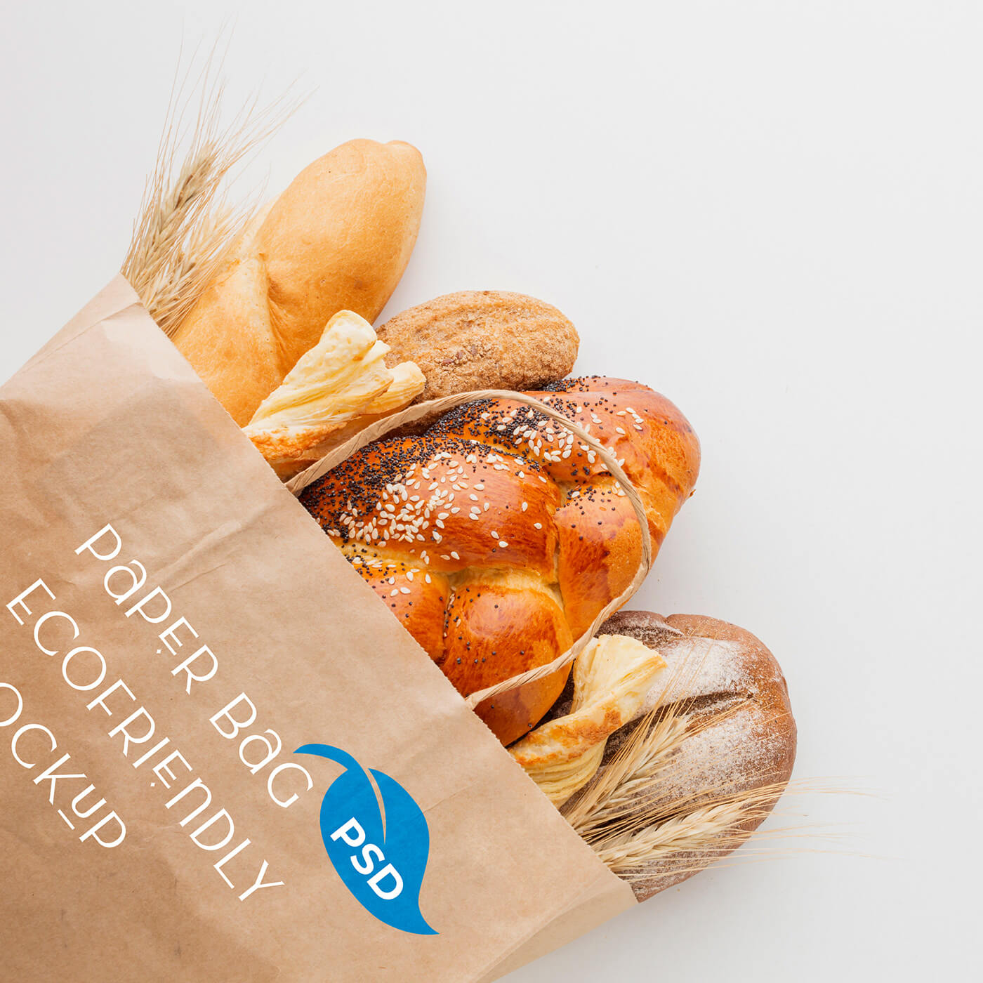 Freebies Mockups: Paper Bags With Breads Free Download