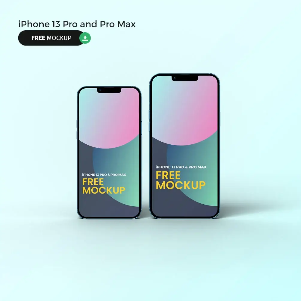 Freebies Mockups: iPhone 13 Pro and Pro Max Mockup Free Download
