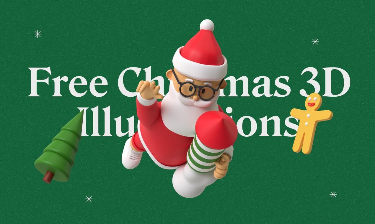 Christmas 3D Pack With +56 Super Cool Free Illustrations