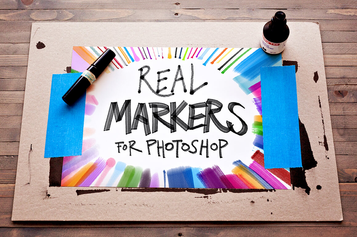 12 Real Markers Essential Photoshop Brushes Free Download