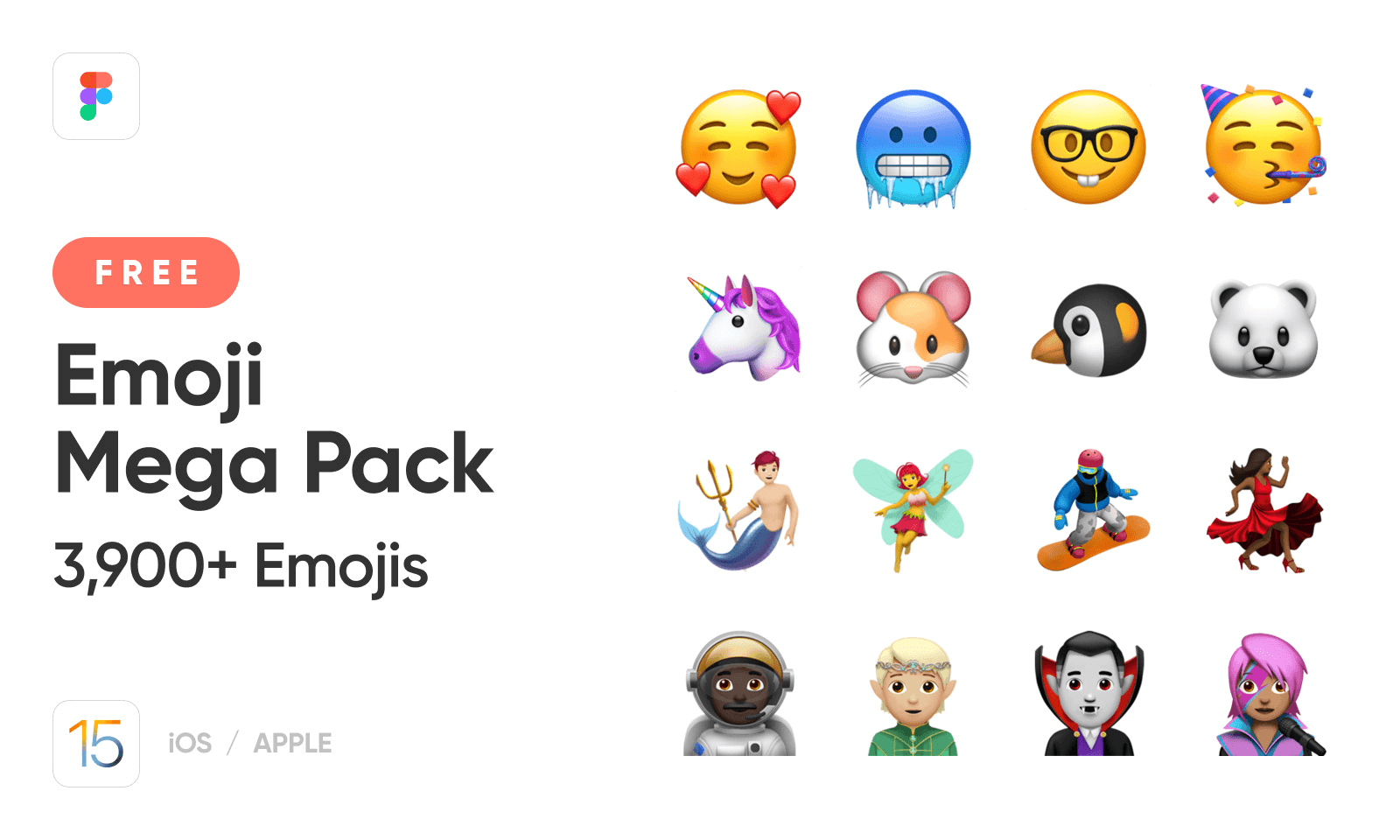+3k Free Mega Apple Emoji Pack For Figma