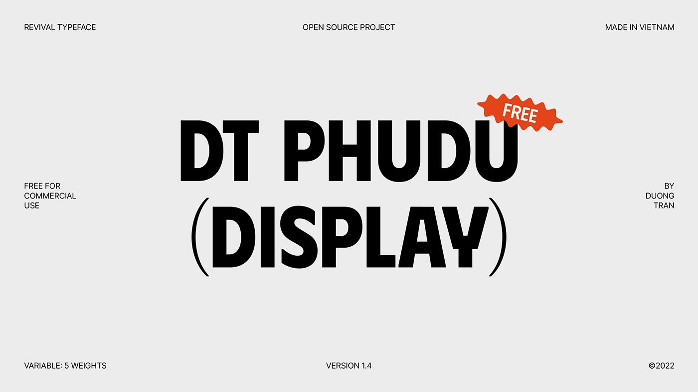 Phudu - Sans-Serif Display Typeface Free Font Download