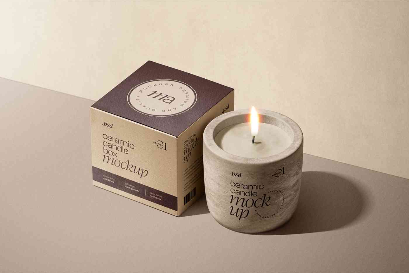 Download a Free Candle Mockup PSD File - Perfect for Your Design