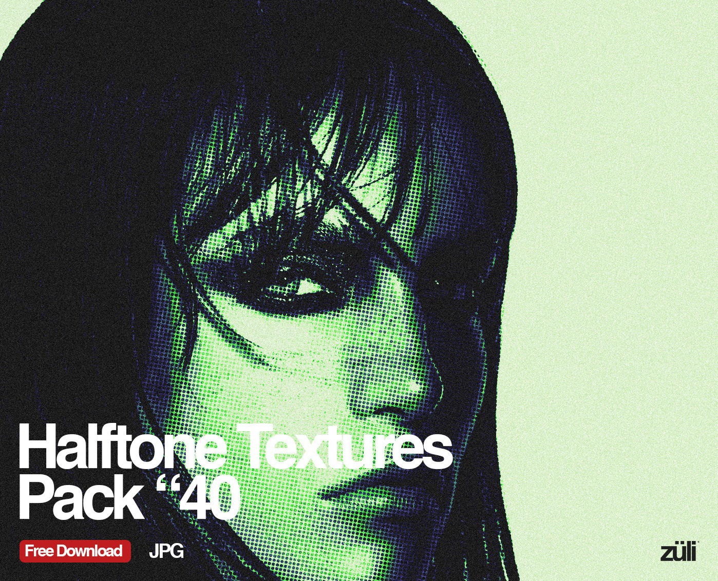 A pack of 40 free halftone textures that can be used to create backgrounds, overlays, and patterns.